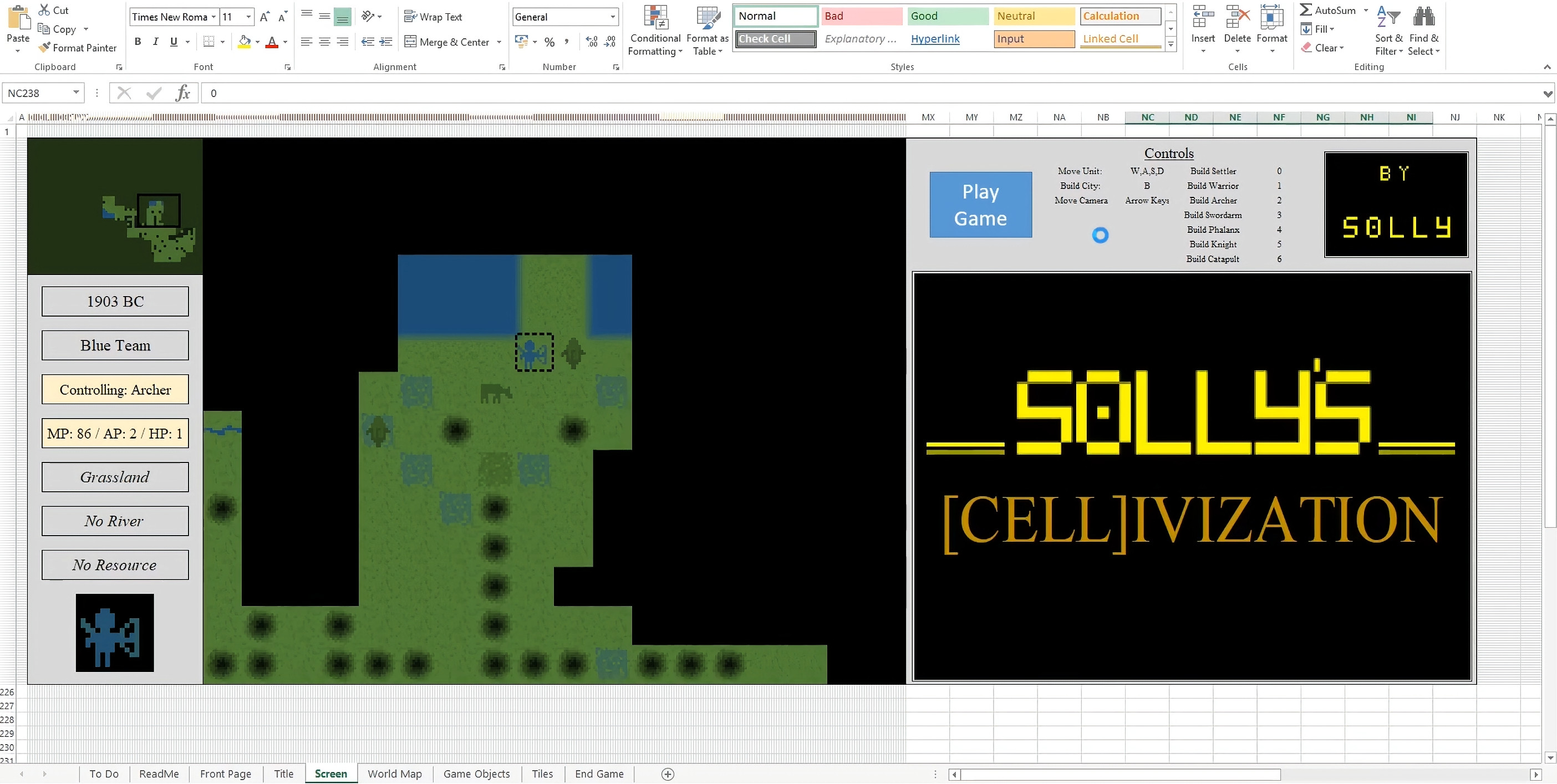 Civilization excel game