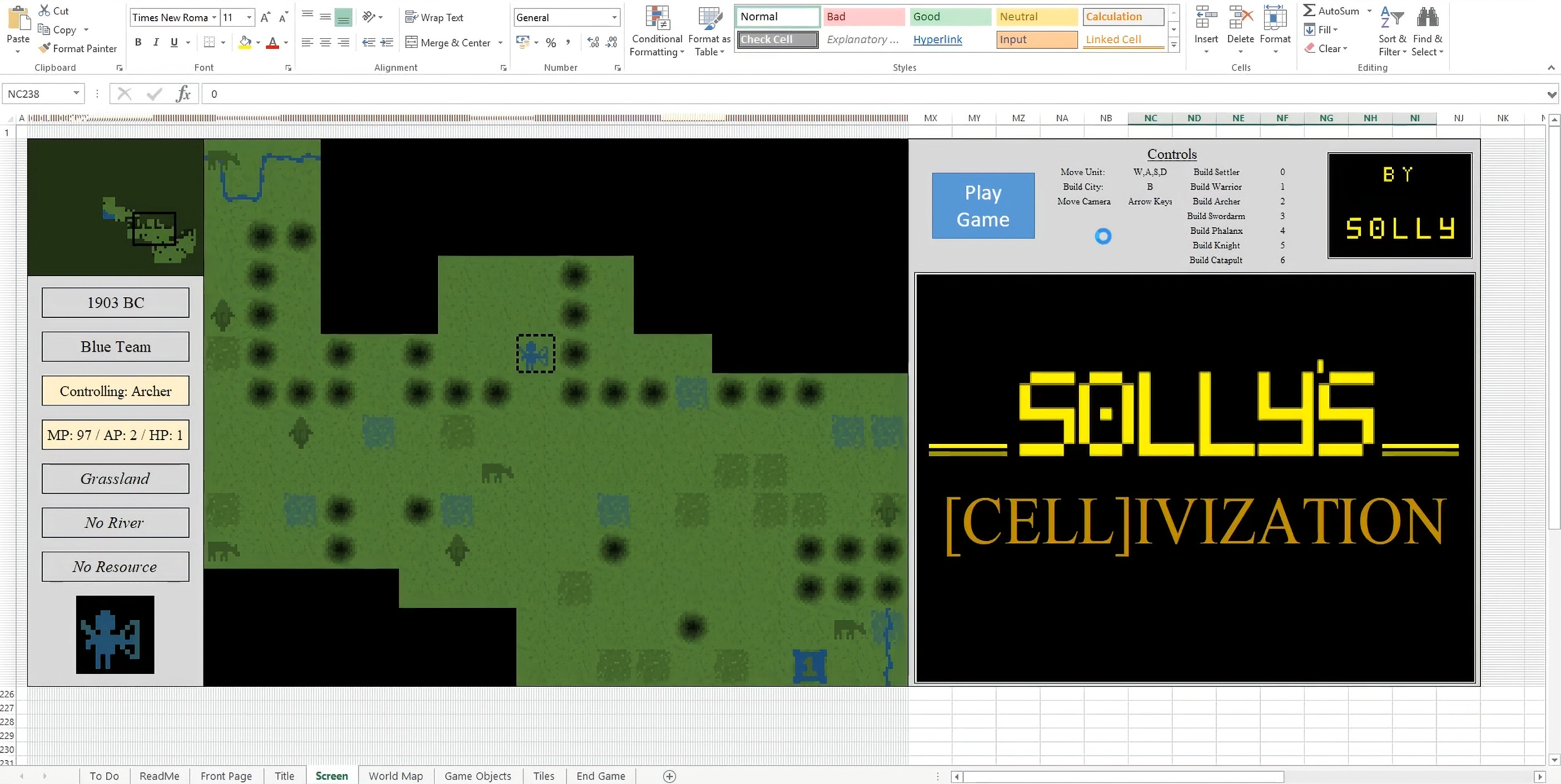 Civilization excel game