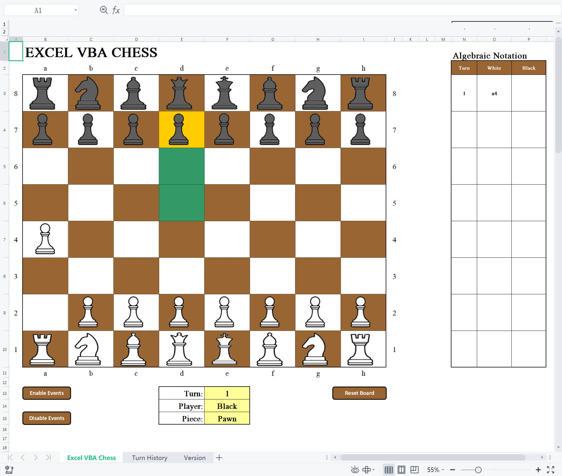 Excel Chess