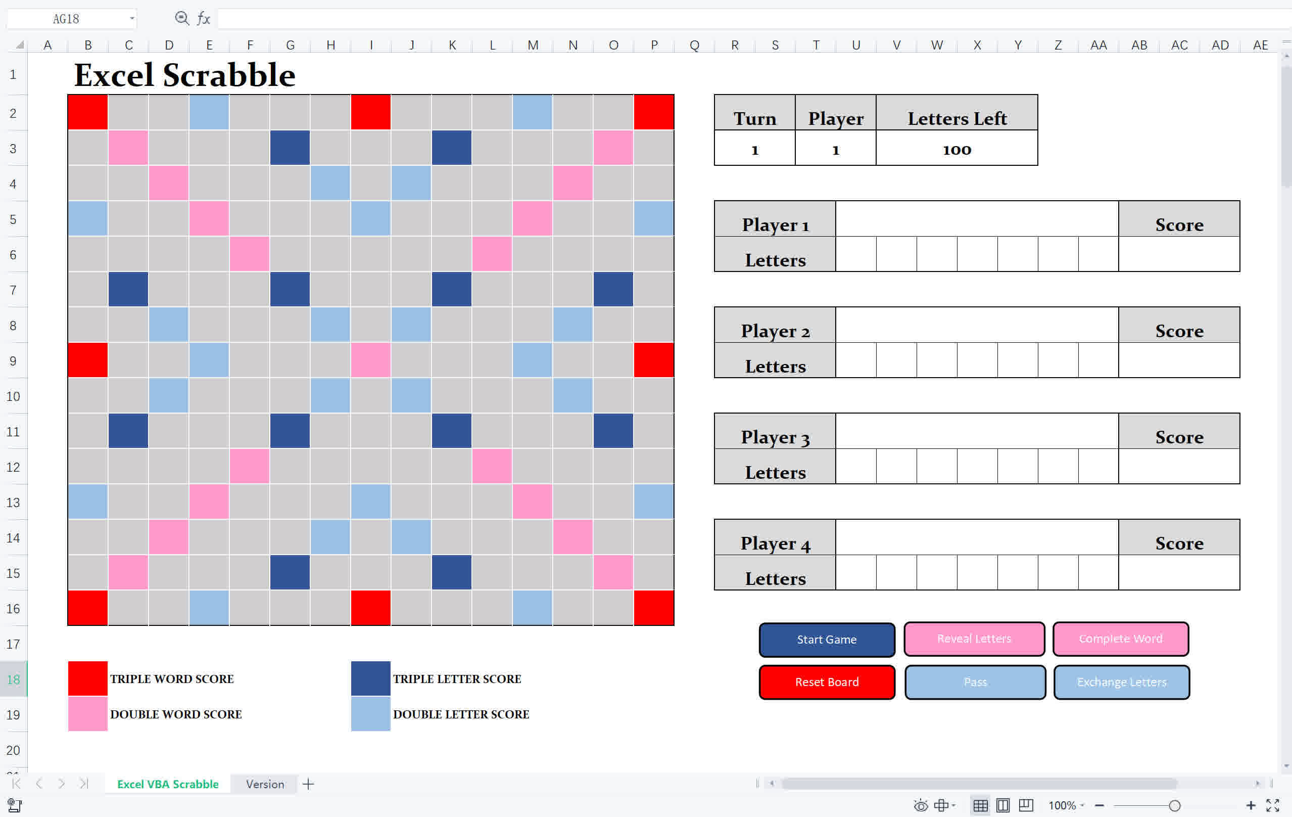 Excel Scrabble