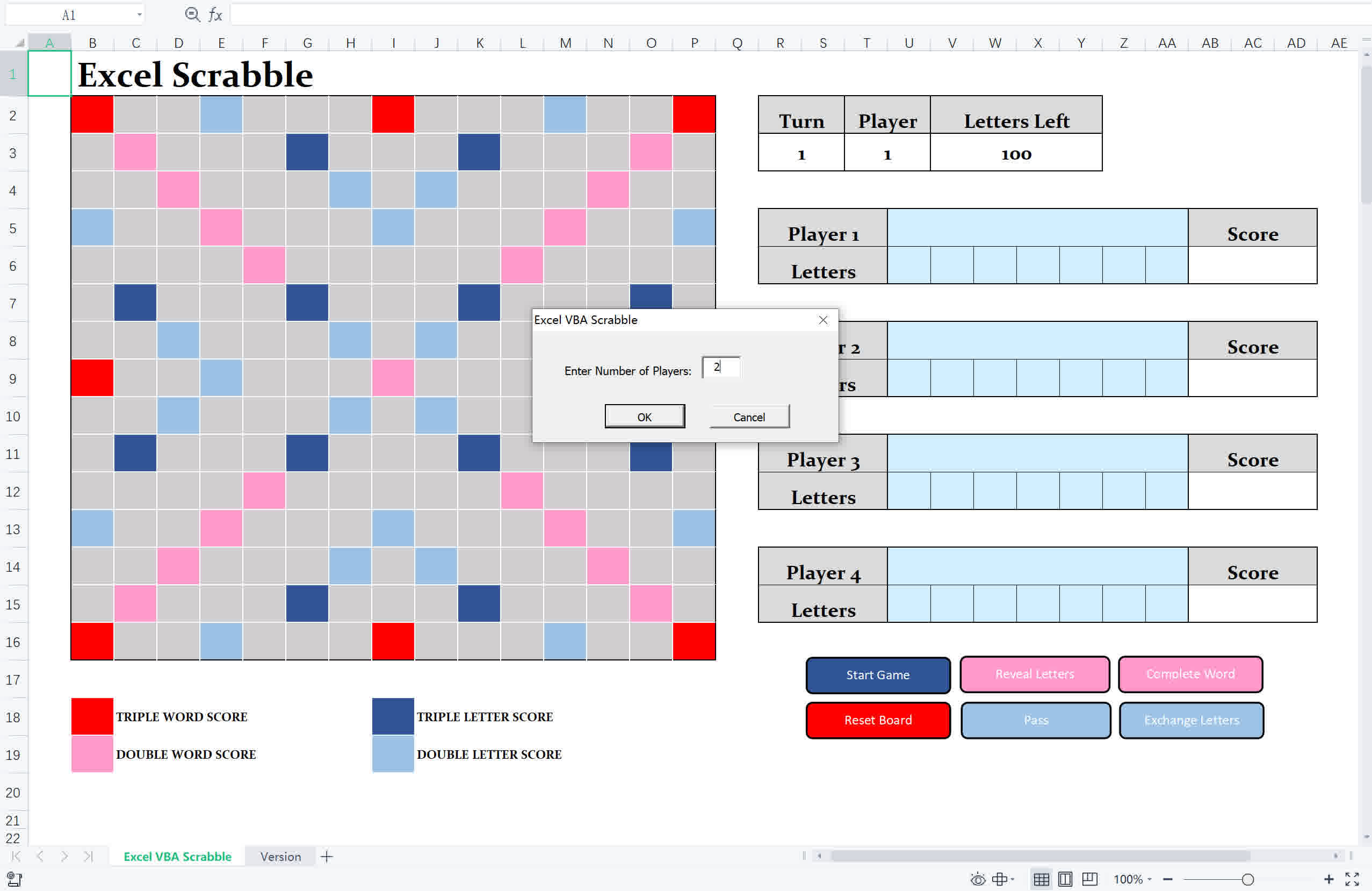 Excel Scrabble