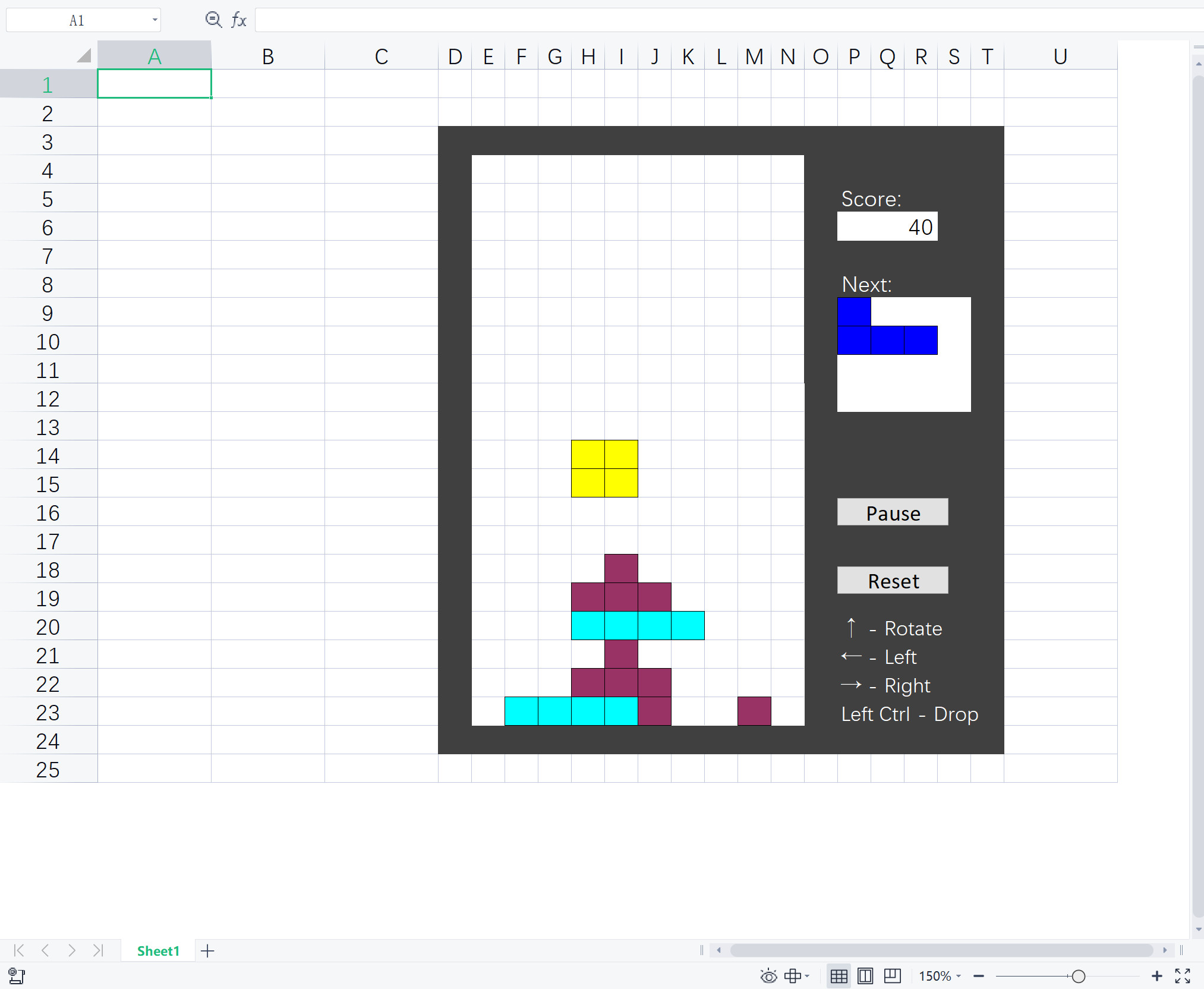 Excel Tetris