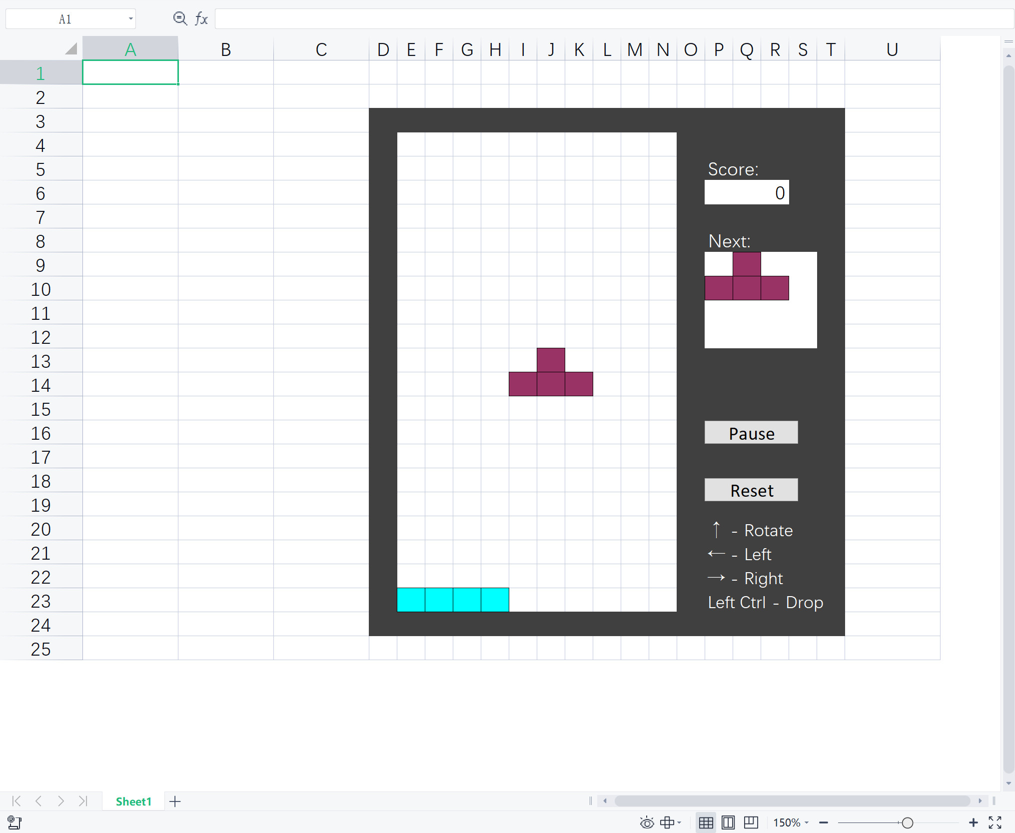 Excel Tetris